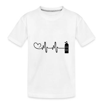 Oxygen Diving Pulse Heart - Kids' Premium Organic T-Shirt - white - Front