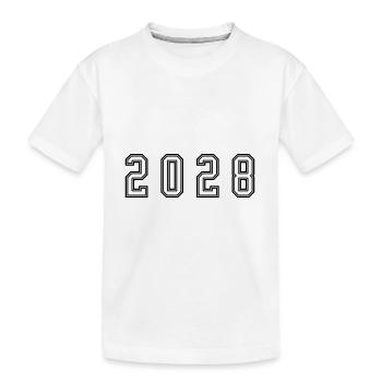 2028 Jahr Zahl - Kinder Premium Bio T-Shirt - Weiß - Vorne