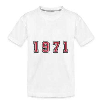 1971 year number - Kids' Premium Organic T-Shirt - white - Front