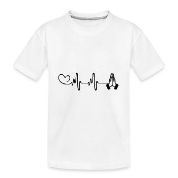 Pouls de prière Amour du cœur - T-shirt bio Premium Enfant - blanc - Devant