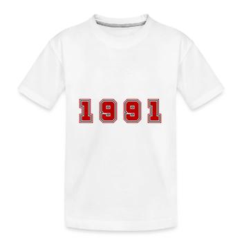 1991 Year Number - Kids' Premium Organic T-Shirt - white - Front