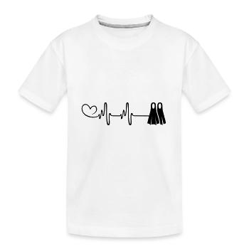 Nageoires de plongée à cœur pulsé - T-shirt bio Premium Enfant - blanc - Devant