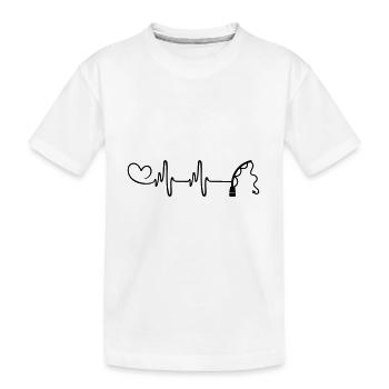 Angelrute Herzschlag - Kinder Premium Bio T-Shirt - Weiß - Vorne