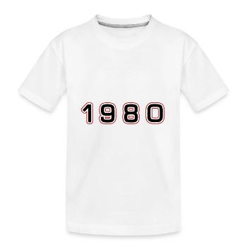1980 Jahr Zahl - Kinder Premium Bio T-Shirt - Weiß - Vorne