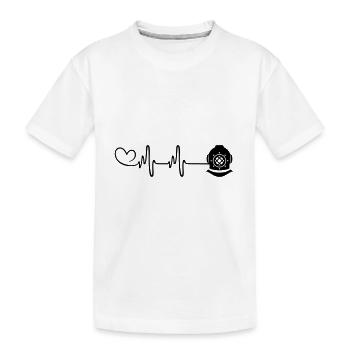 Apnea Diving Pulse Heart - Kids' Premium Organic T-Shirt - white - Front