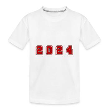 2024 Jahr Zahl - Kinder Premium Bio T-Shirt - Weiß - Vorne