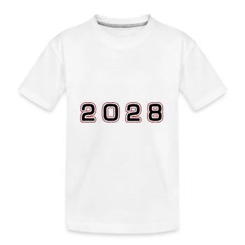 2028 Jahr Zahl - Kinder Premium Bio T-Shirt - Weiß - Vorne