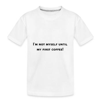 Funny Coffee Design - Kids' Premium Organic T-Shirt - white - Front