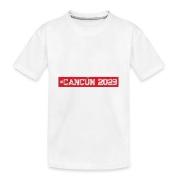 Cancun 2023 - Kinder Premium Bio T-Shirt - Weiß - Vorne