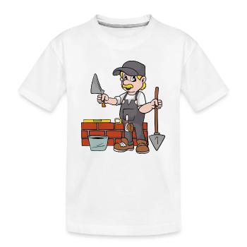 Maurer - Kinder Premium Bio T-Shirt - Weiß - Vorne