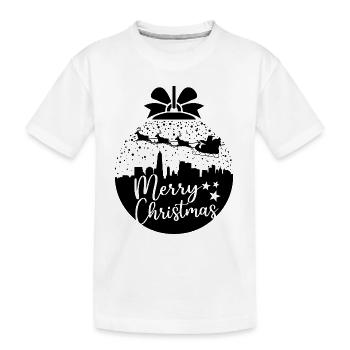 Weihnachten Schneeball Santa Sleigh Frohe Weihnachten Geschenk - Kinder Premium Bio T-Shirt - Weiß - Vorne
