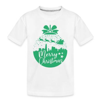 Weihnachten Schneeball Santa Sleigh Frohe Weihnachten Geschenk - Kinder Premium Bio T-Shirt - Weiß - Vorne
