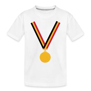 gold_medaille_be_3_clr - Kinder Premium Bio T-Shirt - Weiß - Vorne