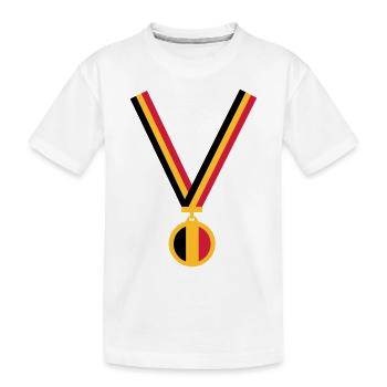 gold_medaille_be_flag_3_clr - Kinder Premium Bio T-Shirt - Weiß - Vorne