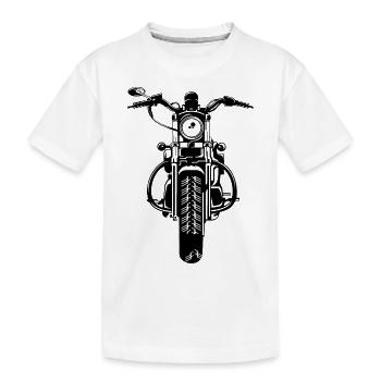 Chopper / Motorrad 07_schwarz - Kinder Premium Bio T-Shirt - Weiß - Vorne