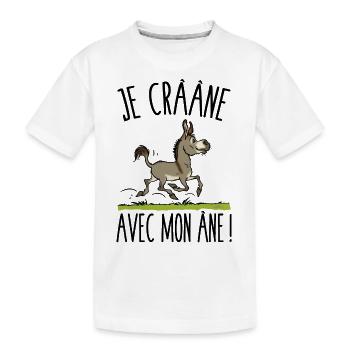 Je crâne avec mon âne (âne gris) - T-shirt bio Premium Enfant - blanc - Devant