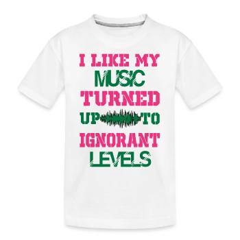 J'aime ma musique tournée vers les niveaux - T-shirt bio Premium Enfant - blanc - Devant
