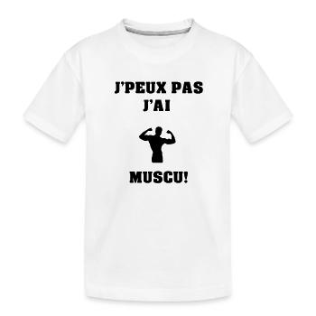 musculation - T-shirt bio Premium Enfant - blanc - Devant