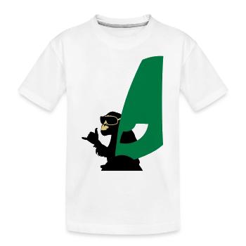 windsurfer monkey - Kinder Premium Bio T-Shirt - Weiß - Vorne