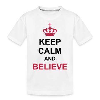 couronne garder calme et croire affiche roi royal kr - T-shirt bio Premium Enfant - blanc - Devant