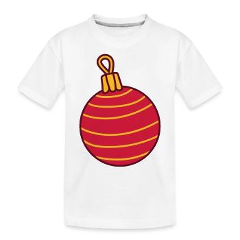 Schoene Christbaumkugel Design - Kinder Premium Bio T-Shirt - Weiß - Vorne
