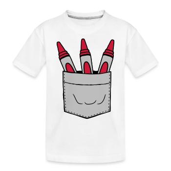 Poche de poitrine emportez des crayons de cire avec vous lors de vos déplacements - T-shirt bio Premium Enfant - blanc - Devant