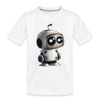 Cute robot cartoon pixar style - Kids' Premium Organic T-Shirt - white - Front