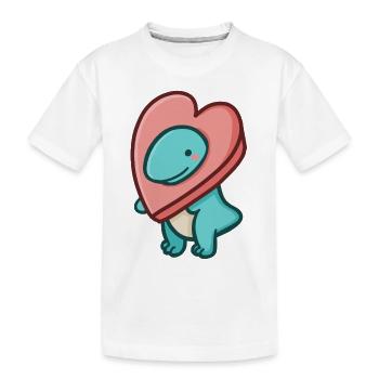 hugadino Heart T-Rex, Dino, mignon dinosaure - T-shirt bio Premium Enfant - blanc - Devant