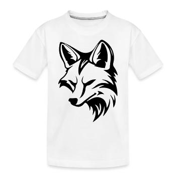 Silhouette d’animal à tête de renard - T-shirt bio Premium Enfant - blanc - Devant
