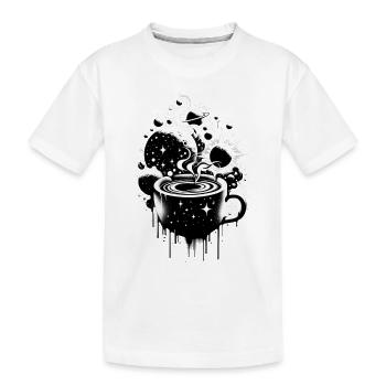 Il y a un univers dans votre café du matin - T-shirt bio Premium Enfant - blanc - Devant
