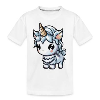 Unicorn Winter Animal Baby Comic - Kids' Premium Organic T-Shirt - white - Front