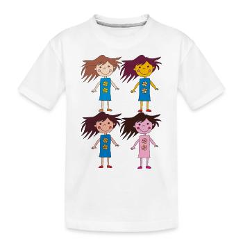 Quatre Filles Drôle - T-shirt bio Premium Enfant - blanc - Devant
