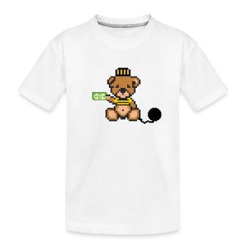 Pixel Bär Gefangener - Kinder Premium Bio T-Shirt - Weiß - Vorne