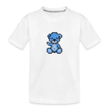 Pixel Bär Blauer Himmel - Kinder Premium Bio T-Shirt - Weiß - Vorne