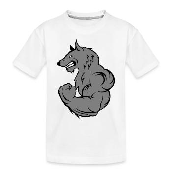 Strong Wolf - Kids' Premium Organic T-Shirt - white - Front
