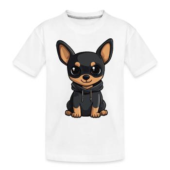 Pinscher Hund Lustig - Kinder Premium Bio T-Shirt - Weiß - Vorne