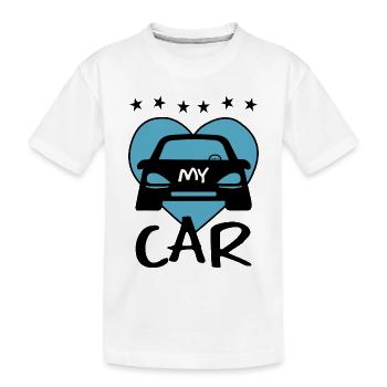 I love my car - Kids' Premium Organic T-Shirt - white - Front