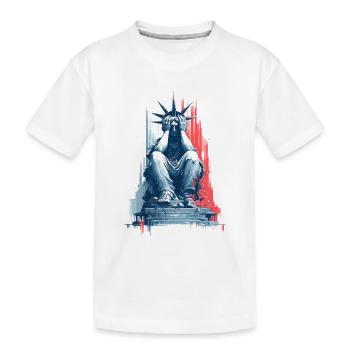 Sad Lady Liberty - Kinder Premium Bio T-Shirt - Weiß - Vorne
