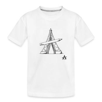 Eiffel tower Pencil - Kids' Premium Organic T-Shirt - white - Front