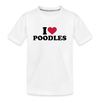 Pudel - Kinder Premium Bio T-Shirt - Weiß - Vorne