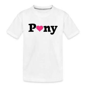 Pony Herz - Kinder Premium Bio T-Shirt - Weiß - Vorne