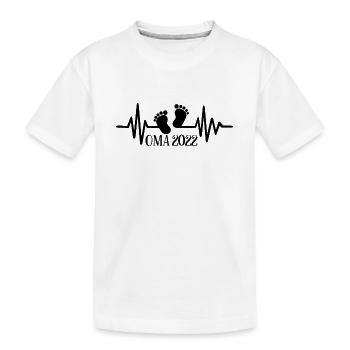 Oma 2022 Herzschlag - Kinder Premium Bio T-Shirt - Weiß - Vorne