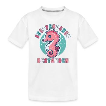 Seepferdchen Schwimmabzeichen bestanden Mädchen - Kinder Premium Bio T-Shirt - Weiß - Vorne