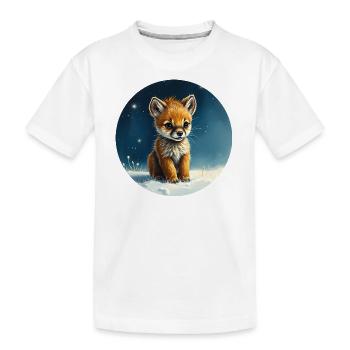 Kleiner Fuchs unter den Sternen - Kinder Premium Bio T-Shirt - Weiß - Vorne