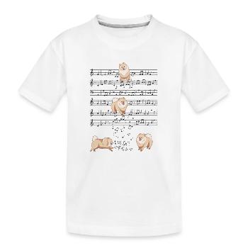 Spitz Zwergspitz Hund Musik Noten Geschenk - Kinder Premium Bio T-Shirt - Weiß - Vorne