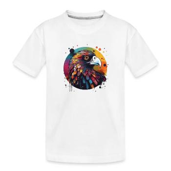 Buse aigle ronde colorée - T-shirt bio Premium Enfant - blanc - Devant