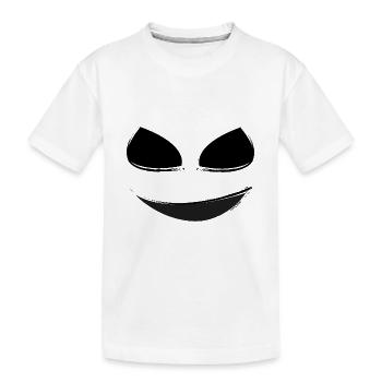 Visage fantôme souriant effrayant Noir - T-shirt bio Premium Enfant - blanc - Devant
