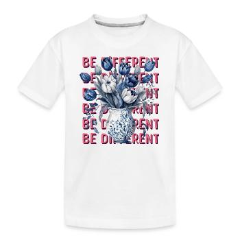 Soyez différent – Tulipes bleues et positivité - T-shirt bio Premium Enfant - blanc - Devant
