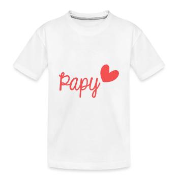 SUPER PAPY. PAPY. FÊTE DES PÈRES. BONNE FÊTE PAPY. - T-shirt bio Premium Enfant - blanc - Devant