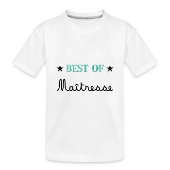 MERCI. MERCI MAÎTRESSE. CADEAU MAÎTRESSE. VACANCES - T-shirt bio Premium Enfant - blanc - Devant